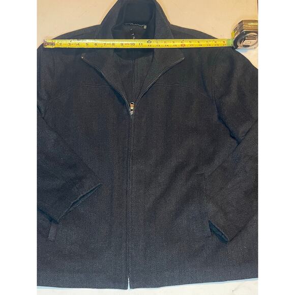 Calvin Klein Men’s XL Charcoal Herringbone Wool-Blend Zip Jacket Quilted Lining - Picture 3 of 10